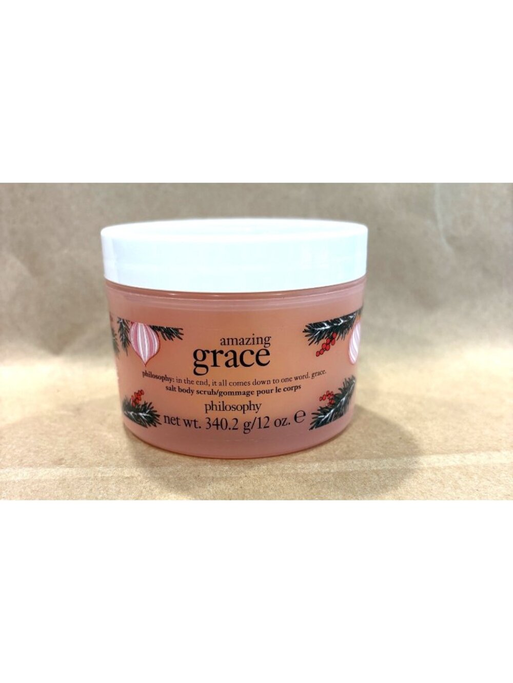 Philosophy Amazing Grace Salt Body Scrub 12 Oz Festive Holiday Edition